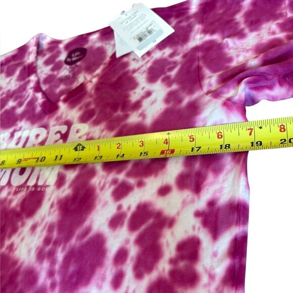 Life Is Good Pink Tie Dye Super Mom Crusher Tee Short Sleeve Womens Medium NEW - Picture 7 of 10